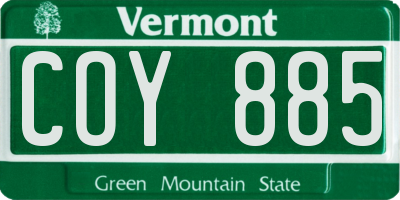 VT license plate COY885