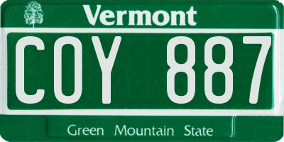 VT license plate COY887