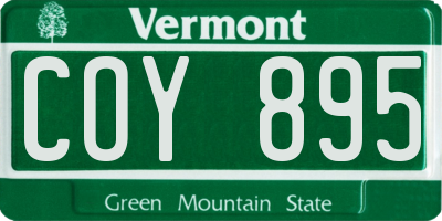 VT license plate COY895