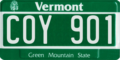 VT license plate COY901