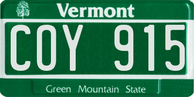 VT license plate COY915