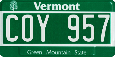 VT license plate COY957