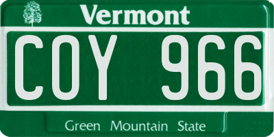 VT license plate COY966