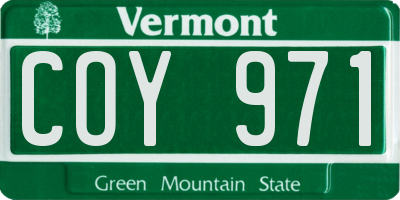 VT license plate COY971