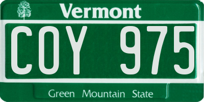 VT license plate COY975
