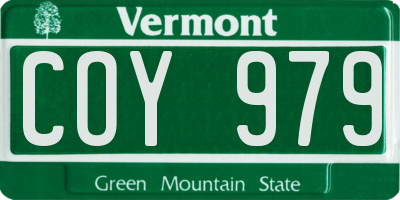 VT license plate COY979