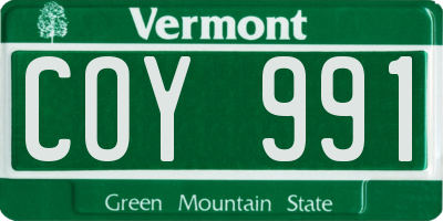 VT license plate COY991