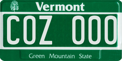 VT license plate COZ000