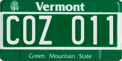 VT license plate COZ011