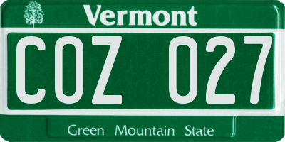 VT license plate COZ027