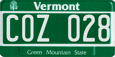 VT license plate COZ028