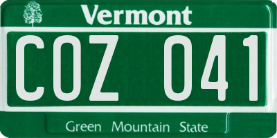 VT license plate COZ041