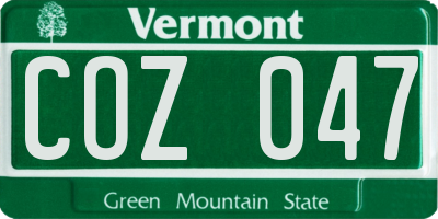 VT license plate COZ047