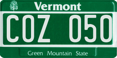 VT license plate COZ050