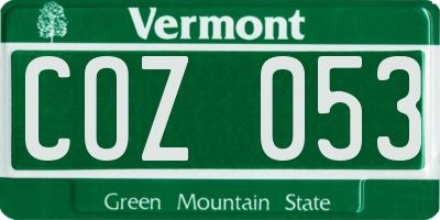 VT license plate COZ053