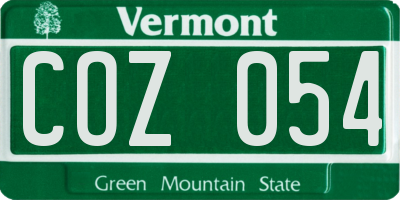VT license plate COZ054