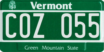 VT license plate COZ055