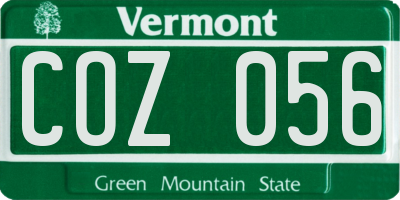 VT license plate COZ056