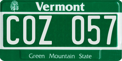 VT license plate COZ057