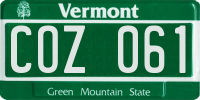 VT license plate COZ061