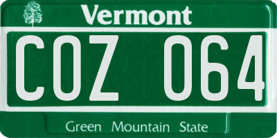 VT license plate COZ064