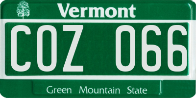 VT license plate COZ066