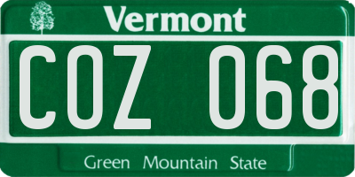 VT license plate COZ068