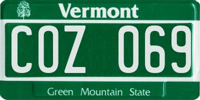 VT license plate COZ069