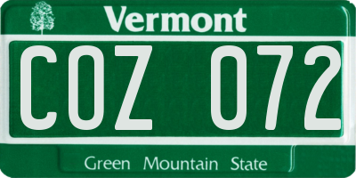 VT license plate COZ072