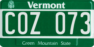 VT license plate COZ073
