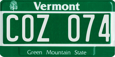 VT license plate COZ074