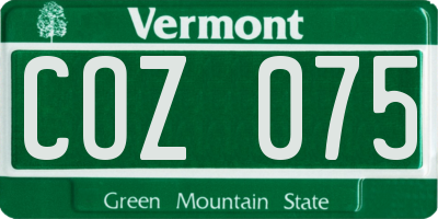 VT license plate COZ075