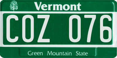 VT license plate COZ076