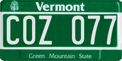 VT license plate COZ077