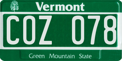 VT license plate COZ078