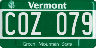 VT license plate COZ079