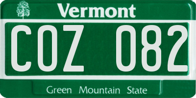 VT license plate COZ082