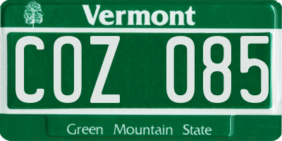 VT license plate COZ085