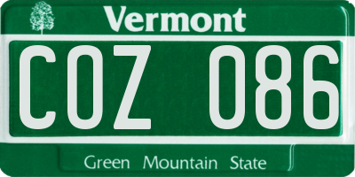 VT license plate COZ086