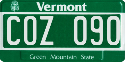 VT license plate COZ090