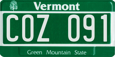 VT license plate COZ091