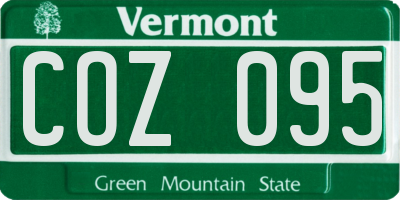 VT license plate COZ095