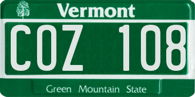 VT license plate COZ108