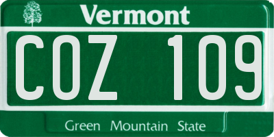VT license plate COZ109