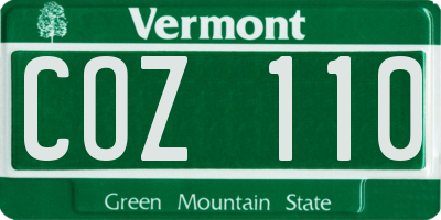 VT license plate COZ110
