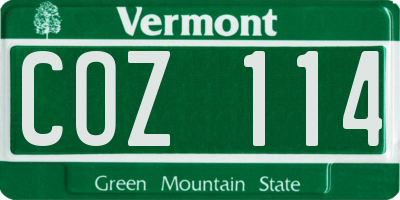 VT license plate COZ114