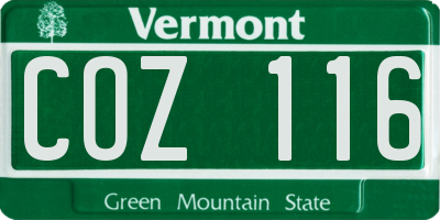 VT license plate COZ116