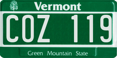 VT license plate COZ119