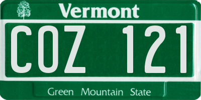 VT license plate COZ121