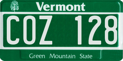 VT license plate COZ128